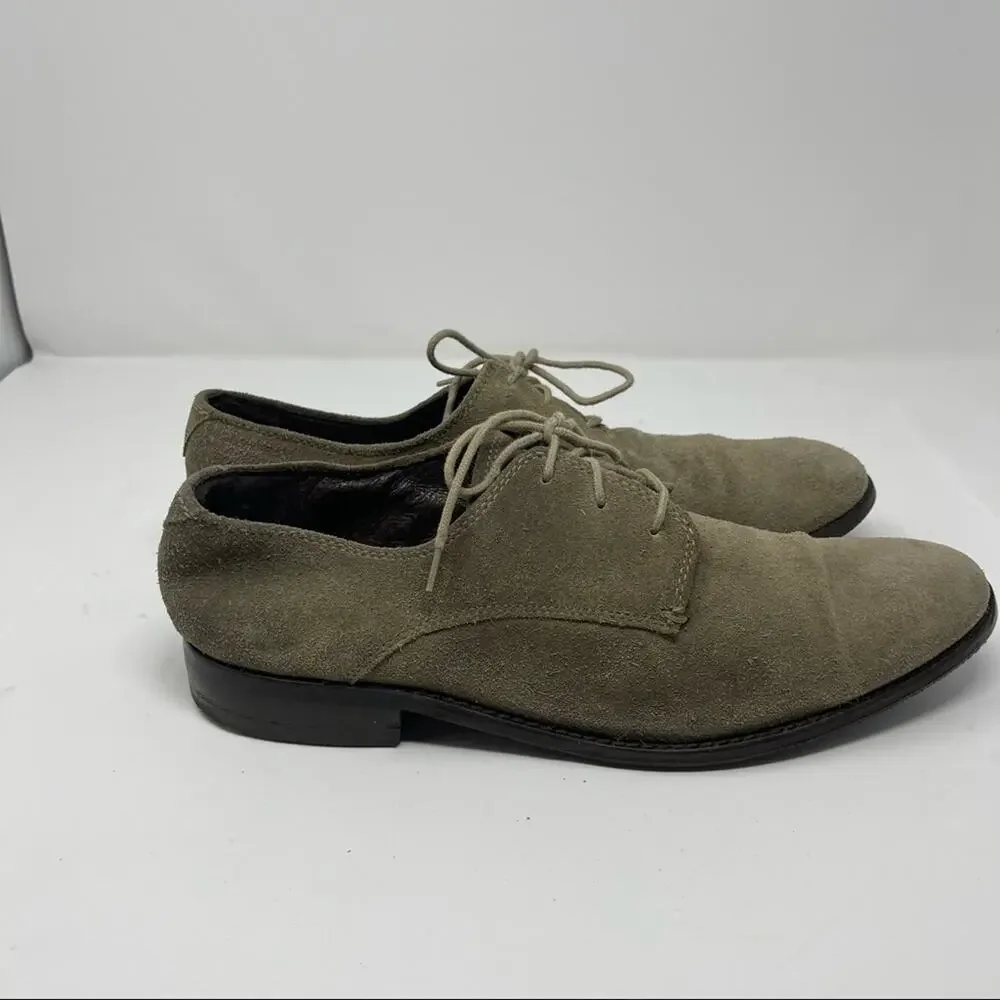 John Varvatos grey suede lace up derby shoes 10.5